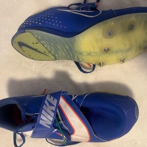 Nike Kids Blue and Yellow Spiked Sneakers